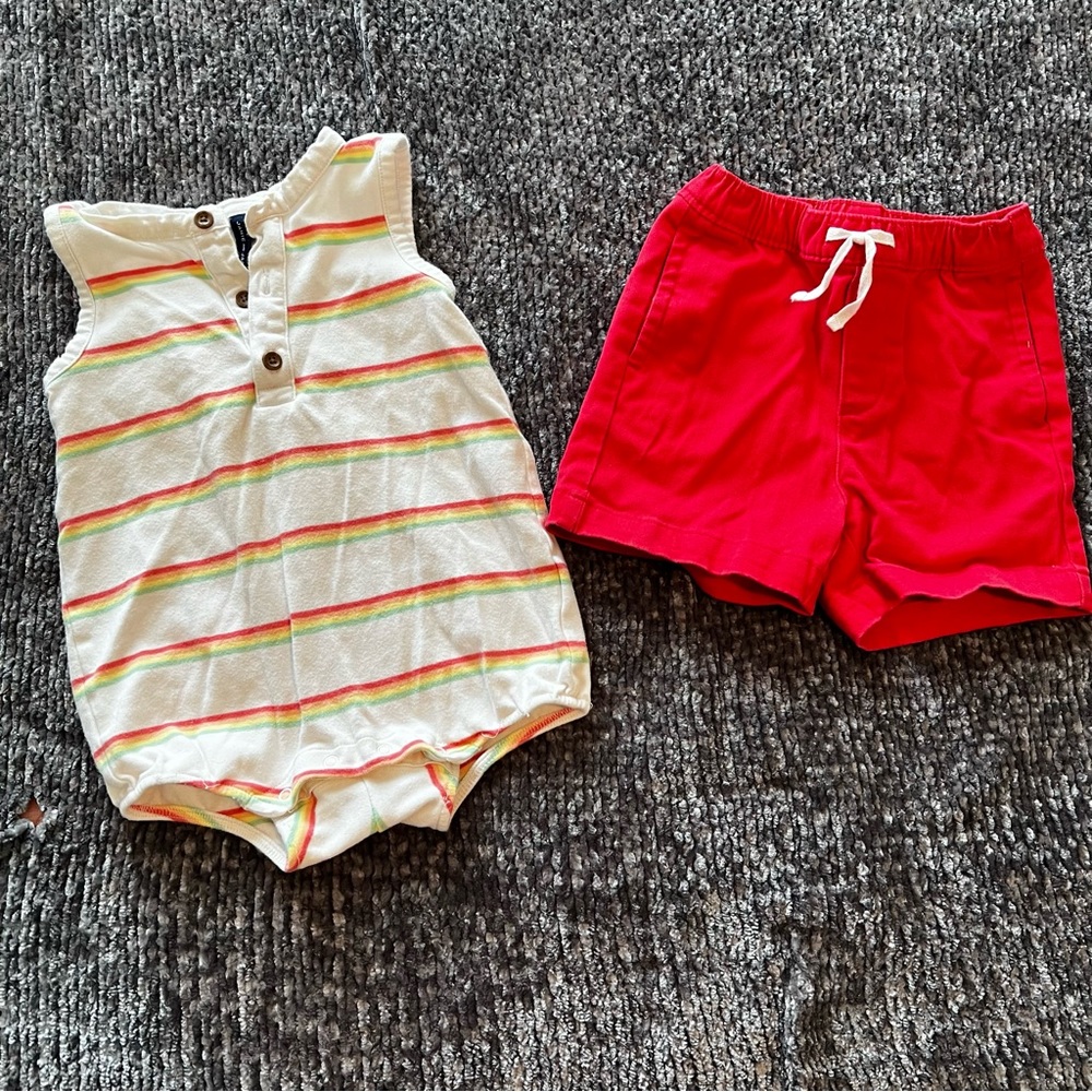 Janie & Jack baby boy Romper + shorts